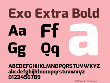 Exo Extra Bold Version 1.00图片样张