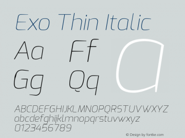 Exo Thin Italic Version 1.00图片样张