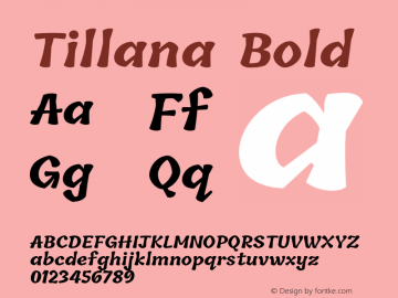 Tillana Bold Version 2.002;PS 1.0;hotconv 1.0.79;makeotf.lib2.5.61930 Font Sample