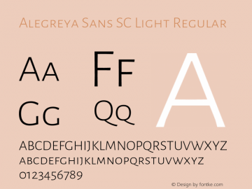 Alegreya Sans SC Light Regular Version 1.002;PS 001.002;hotconv 1.0.70;makeotf.lib2.5.58329 DEVELOPMENT Font Sample