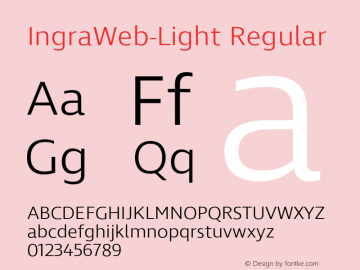 IngraWeb-Light Regular Version 1.001;PS 001.001;hotconv 1.0.70;makeotf.lib2.5.58329 Font Sample