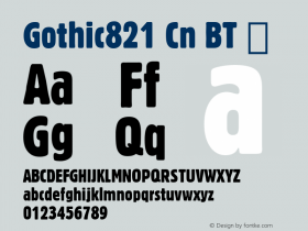 Gothic821 Cn BT ☞ Version 1.01 emb4-OT;com.myfonts.bitstream.gothic-821.condensed.wfkit2.g87h Font Sample