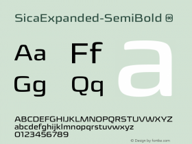 SicaExpanded-SemiBold ☞ Version 1.000;PS 001.000;hotconv 1.0.70;makeotf.lib2.5.58329;com.myfonts.easy.dootype.sica-expanded.semi-bold.wfkit2.version.4kRn Font Sample