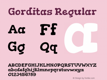 Gorditas Regular Version 1.001 Font Sample