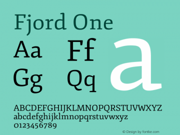 Fjord One Version 1.002 Font Sample