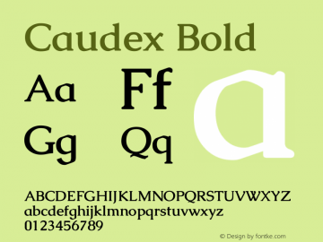 Caudex Bold Version 1.01 Font Sample