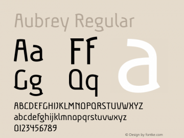 Aubrey Regular Version 1.000 Font Sample