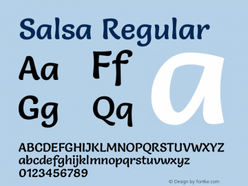 Salsa Regular Version 1.002 Font Sample