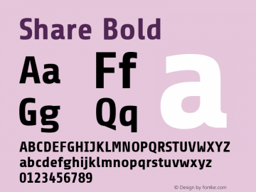 Share Bold Version 1.001 Font Sample