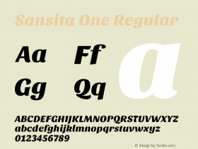 Sansita One Regular Version 1.001 Font Sample