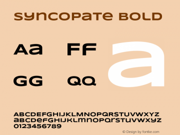 Syncopate Bold Version 1.000 2011 Font Sample