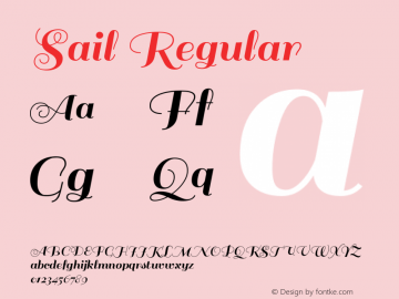 Sail Regular Version 1.002 Font Sample
