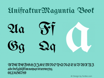 UnifrakturMaguntia Book Version 2010-11-24 Font Sample