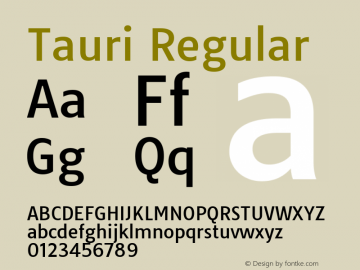 Tauri Regular Version 1.003; ttfautohint (v0.93.8-669f) -l 13 -r 13 -G 200 -x 13 -w 