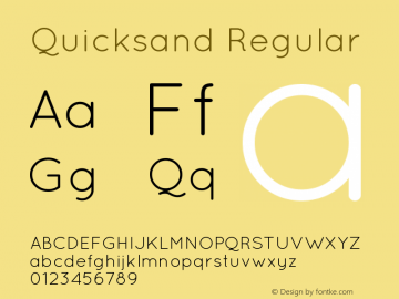 Quicksand Regular Version 001.001 Font Sample