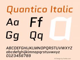 Quantico Italic Version 2.002图片样张
