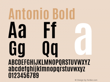 Antonio Bold Version 1 ; ttfautohint (v0.94.20-1c74) -l 8 -r 50 -G 200 -x 0 -w 