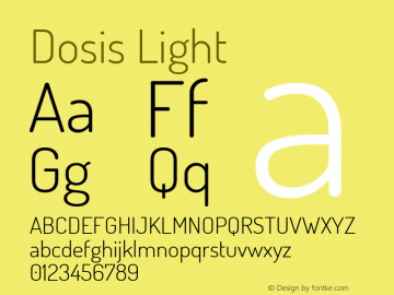 Dosis Light Version 1.007 Font Sample