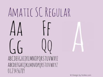 Amatic SC Regular Version 1.001图片样张