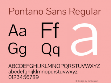 Pontano Sans Regular 1.001 Font Sample