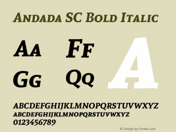 Andada SC Bold Italic Version 1.003图片样张