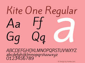 Kite One Regular Version 1.001 Font Sample