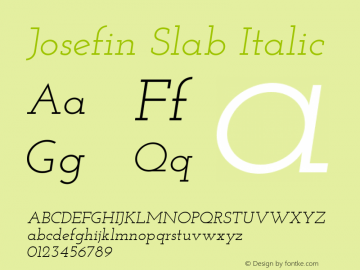 Josefin Slab Italic Version 1.000图片样张