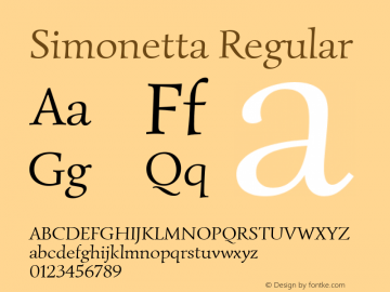 Simonetta Regular Version 1.001 Font Sample