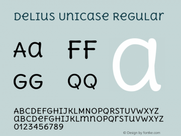 Delius Unicase Regular Version 1.002 Font Sample