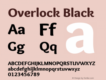 Overlock Black Version 1.001 Font Sample