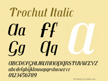 Trochut Italic Version 1.001 Font Sample
