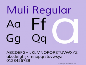 Muli Regular Version 1.000图片样张