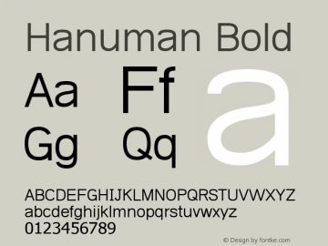 Hanuman Bold Version 2.00 August 14, 2011 Font Sample