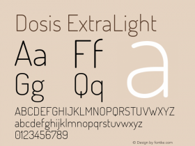 Dosis ExtraLight Version 1.007图片样张