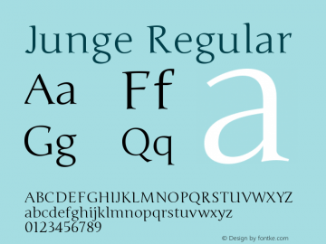 Junge Regular Version 1.002图片样张