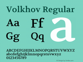 Volkhov Regular Version 1.010图片样张