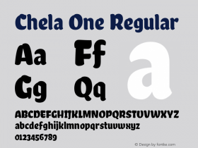 Chela One Regular Version 1.001图片样张