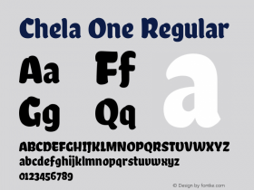 Chela One Regular Version 1.001 Font Sample