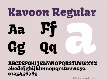 Kavoon Regular Version 1.002 Font Sample