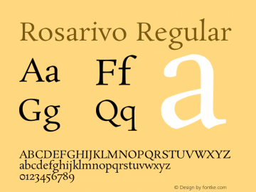 Rosarivo Regular Version 1.003 Font Sample