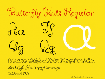 Butterfly Kids Regular Version 1.000 Font Sample