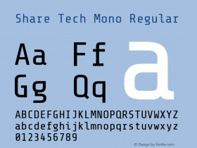 Share Tech Mono Regular Version 1.002 Font Sample
