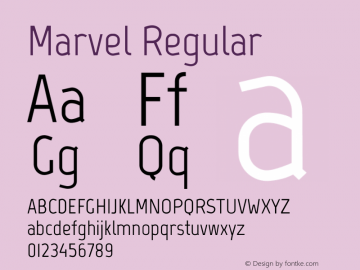 Marvel Regular Version 1.001 Font Sample