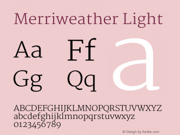 Merriweather Light Version 1.003 Font Sample