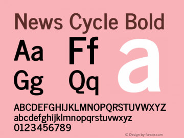 News Cycle Bold Version 0.5 Font Sample