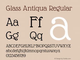 Glass Antiqua Regular 1.001 Font Sample