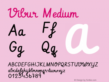 Vibur Medium Version 1.004 Font Sample