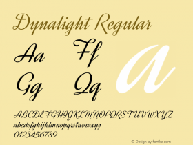 Dynalight Regular Version 1.000 Font Sample