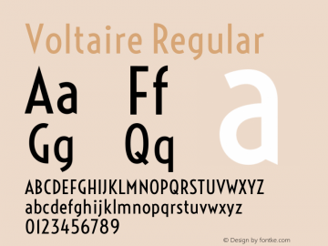 Voltaire Regular Version 1.003 Font Sample