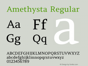 Amethysta Regular Version 1.002 Font Sample